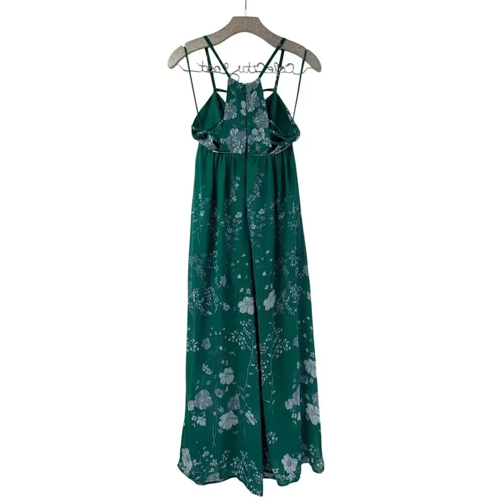 Free People Green Floral Jumpsuit 0 Strappy